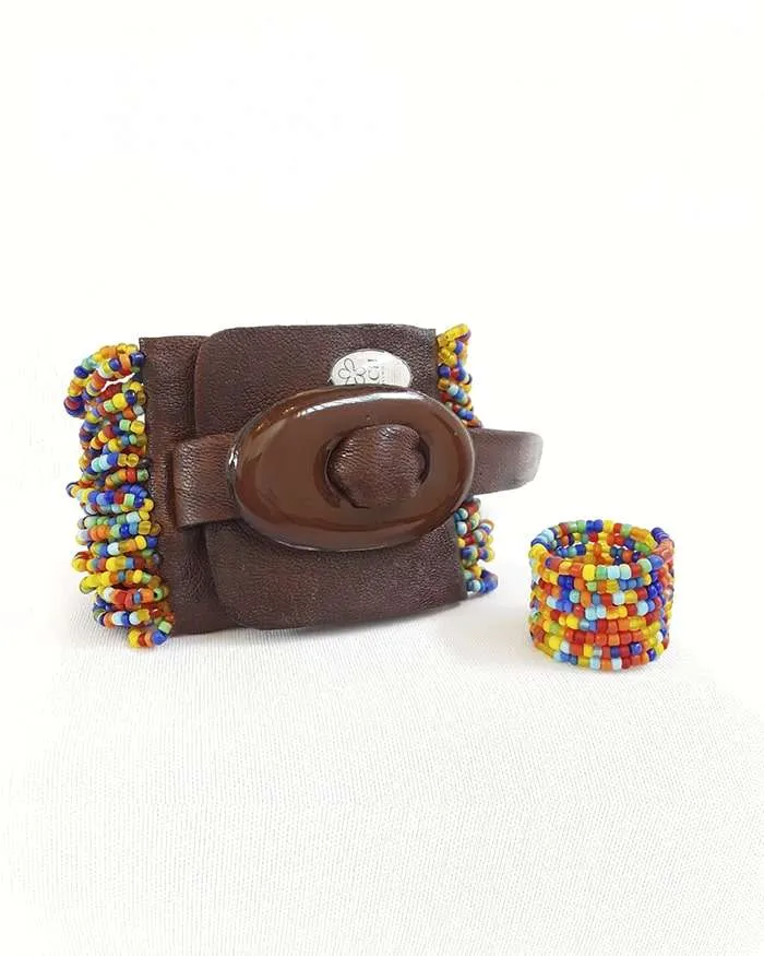 Brazalete de mostacilla checa multicolor