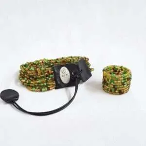 Brazalete de mostacillas follaje