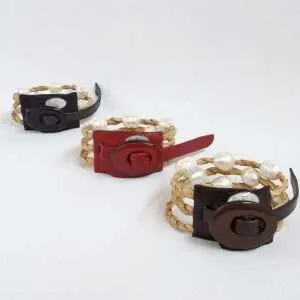 Brazalete moriche y perlas