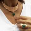 Gargantilla en piel con jade