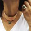 Gargantilla en piel con jade