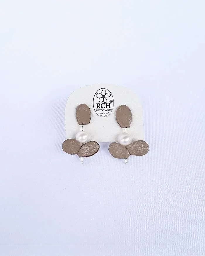 Aretes laurel beige